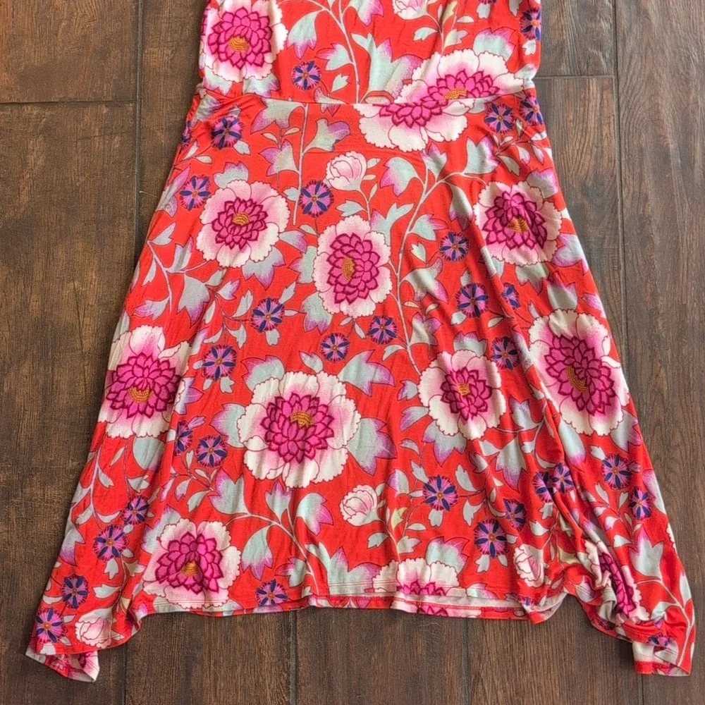 Anthropologie Maeve Cleary Floral Mock Neck Dress Pockets - Women's Large - Picture 4 of 8